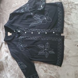 CHOICES WOMAN COTTON BLACK JACKET SHIRT